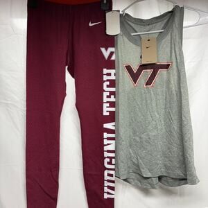 Burgundy and grey nike virginia 2 piece set